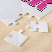 名前パーソナライズされたピンクの小さなハートブレーカー ジグソーパズル (側面)