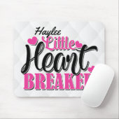 名前パーソナライズされたピンクの小さなハートブレーカー マウスパッド (マウス)