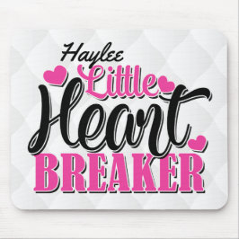 名前パーソナライズされたピンクの小さなハートブレーカー マウスパッド