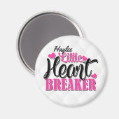 名前パーソナライズされたピンクの小さなハートブレーカー マグネット (正面/裏面)