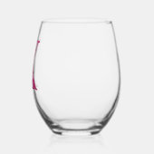 名前パーソナライズされたピンクエレガントフローラモノグラム「X」 ステムなしワイングラス (左)