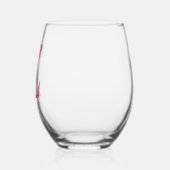 名前パーソナライズされたピンクエレガントフローラモノグラム「Z」 ステムなしワイングラス (左)