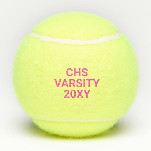 名前パーソナライズされたピンクカスタムテニスボール テニスボール (裏面)