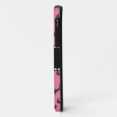 名前パーソナライズされたピンクグリッターこうもり Case-Mate iPhoneケース (裏面/左)