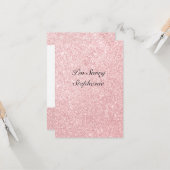 名前パーソナライズされたピンクグリッターすいませんカード カード (正面/裏面インサイチュ)