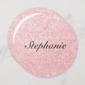 名前パーソナライズされたピンクグリッタースパークルスタイル (正面/裏面)