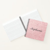 名前パーソナライズされたピンクグリッタースパークルスタイル ノートブック (内部)