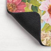 名前パーソナライズされたピンクコンフロアーグリーン葉アート マウスパッド (コーナー)