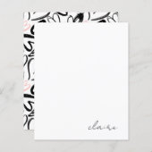 名前パーソナライズされたピンクハートひな形紙 (正面/裏面)