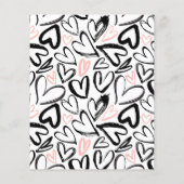 名前パーソナライズされたピンクハートひな形紙 (裏面)