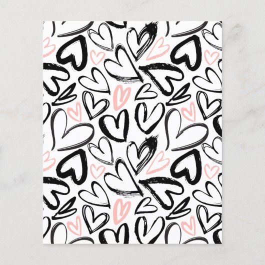 名前パーソナライズされたピンクハートひな形紙 (裏面)