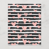 名前パーソナライズされたピンクハートひな形紙 (裏面)