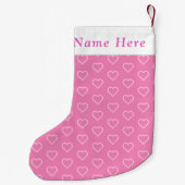 名前パーソナライズされたピンクハートクリスマスストッキング スモールクリスマスストッキング (裏面)