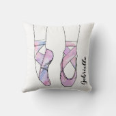 名前パーソナライズされたピンクバレエ クッション (裏面)