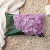 名前パーソナライズされたピンクマウブアジサイ ランバークッション (ブランケット)