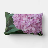 名前パーソナライズされたピンクマウブアジサイ ランバークッション (正面)