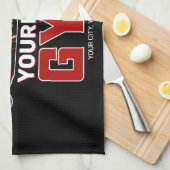 名前パーソナライズされたフィットネスホームジムウェイトリフティング キッチンタオル (四つ折り)
