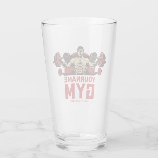 名前パーソナライズされたフィットネスホームジムウェイトリフティング タンブラーグラス (裏面)