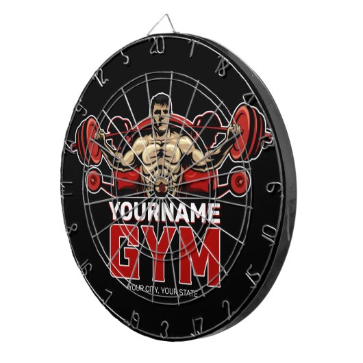 名前パーソナライズされたフィットネスホームジムウェイトリフティング ダーツボード (正面右)