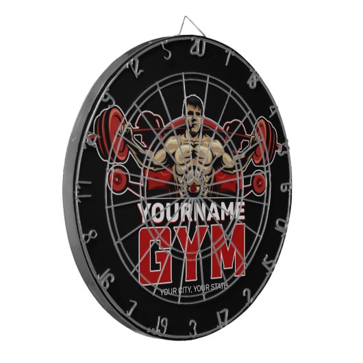 名前パーソナライズされたフィットネスホームジムウェイトリフティング ダーツボード (正面左)