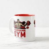名前パーソナライズされたフィットネスホームジムウェイトリフティング ツートーンマグカップ (正面左)