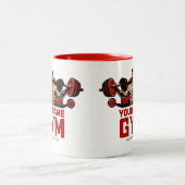 名前パーソナライズされたフィットネスホームジムウェイトリフティング ツートーンマグカップ (中央)