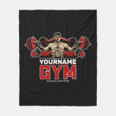 名前パーソナライズされたフィットネスホームジムウェイトリフティング フリースブランケット (正面)