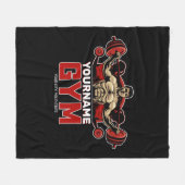 名前パーソナライズされたフィットネスホームジムウェイトリフティング フリースブランケット (正面(横))