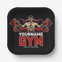 名前パーソナライズされたフィットネスホームジムウェイトリフティング ペーパープレート