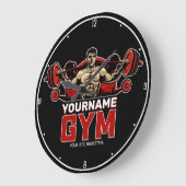 名前パーソナライズされたフィットネスホームジムウェイトリフティング ラージ壁時計 (傾斜)