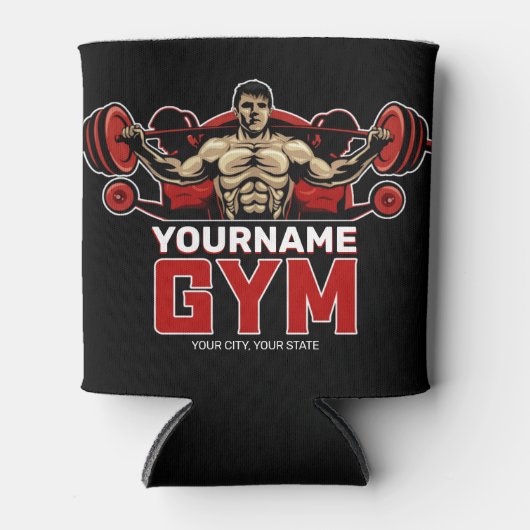 名前パーソナライズされたフィットネスホームジムウェイトリフティング 缶クーラー (正面)