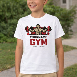 名前パーソナライズされたフィットネスホームジムウェイトリフティング Tシャツ