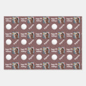 名前パーソナライズされたフォトエイジスポーツゴルフ誕生日 ラッピングペーパーシート (正面3)