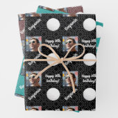 名前パーソナライズされたフォトエイジスポーツゴルフ誕生日 ラッピングペーパーシート (インサイチュ)