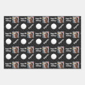 名前パーソナライズされたフォトエイジスポーツゴルフ誕生日 ラッピングペーパーシート (正面)