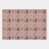 名前パーソナライズされたフォトエイジスポーツホッケー誕生日 ラッピングペーパーシート (正面3)