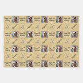 名前パーソナライズされたフォトエイジスポーツホッケー誕生日 ラッピングペーパーシート (正面2)