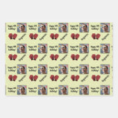 名前パーソナライズされたフォトエイジスポーツボクシング誕生日 ラッピングペーパーシート (正面3)