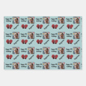 名前パーソナライズされたフォトエイジスポーツボクシング誕生日 ラッピングペーパーシート (正面2)