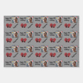 名前パーソナライズされたフォトエイジスポーツボクシング誕生日 ラッピングペーパーシート (正面)