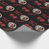 名前パーソナライズされたフォトエイジスポーツボクシング誕生日 ラッピングペーパー (角)