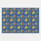 名前パーソナライズされたフォトエイジスポーツラグビー誕生日 ラッピングペーパーシート (正面)