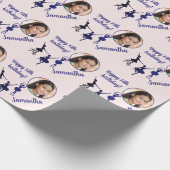 名前パーソナライズされたフォトエイジバレエ誕生日 ラッピングペーパー (角)