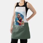 名前パーソナライズされたフォトグレイモダングリーン エプロン (インサイチュ)