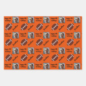 名前パーソナライズされたフォトスポーツサッカー誕生日 ラッピングペーパーシート (正面3)