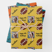 名前パーソナライズされたフォトスポーツサッカー誕生日 ラッピングペーパーシート (インサイチュ)