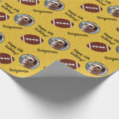 名前パーソナライズされたフォトスポーツサッカー誕生日 ラッピングペーパー (角)