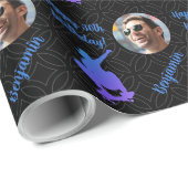 名前パーソナライズされたフォトスポーツスケートボード誕生日 ラッピングペーパー (ロールコーナー)