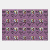 名前パーソナライズされたフォトスポーツテニス誕生日 ラッピングペーパーシート (正面3)