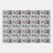 名前パーソナライズされたフォトスポーツ公式1誕生日 ラッピングペーパーシート (正面3)